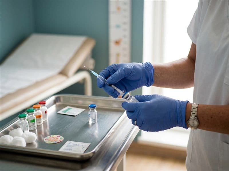 Punto de vacunación Sergas en la clínica Santiago Salud de Santiago de Compostela